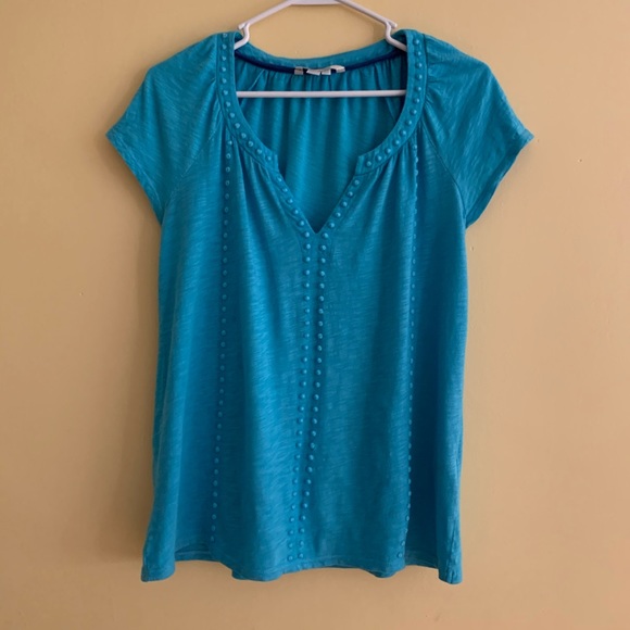 Boden Tops - Boden Embroidered Short Sleeve Turquoise Top 4